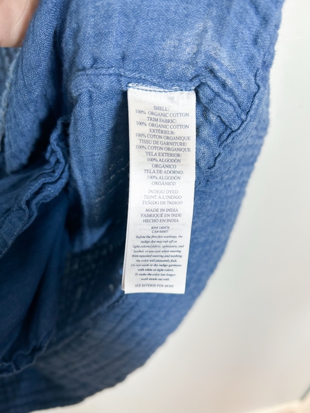 Faherty Cotton Gauze Isha Dress Indigo - Picture 7 of 9
